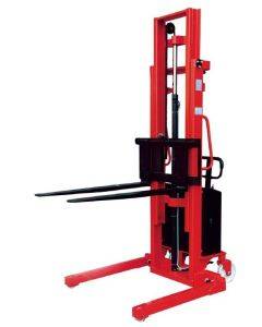SEMI-ELECTRIC STACKER WITH STRADDLE LEGS