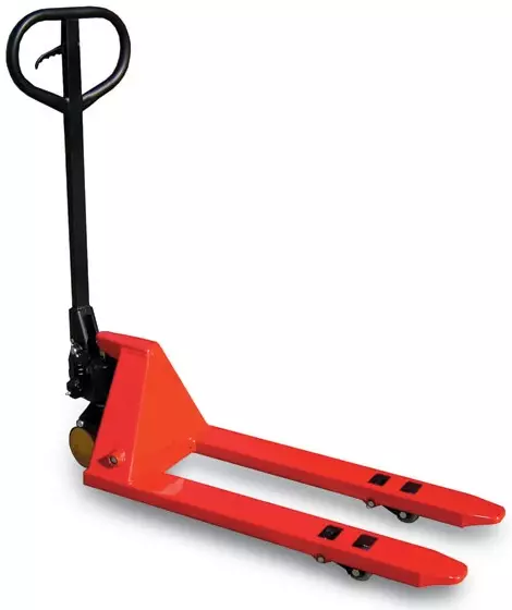 Red Mini Hand Pallet Truck with black handle and durable wheels, ideal for compact and lightweight material handling in tight spaces. Red Mini Hand Pallet Truck with black handle and durable wheels, ideal for compact and lightweight material handling in tight spaces.